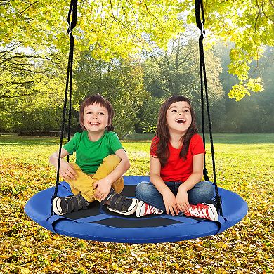2-in-1 40-Inch Kids Hanging Chair Swing Tent Set - Blue