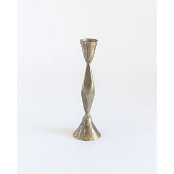 High Diamond Hand-Forged Iron Candle Stand - Set of 2