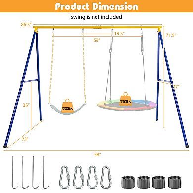 660 lb Extra Large A Frame Swing Stand with Anti Slip Footpads, No Seat