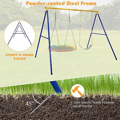 660 lb Extra Large A Frame Swing Stand with Anti Slip Footpads, No Seat