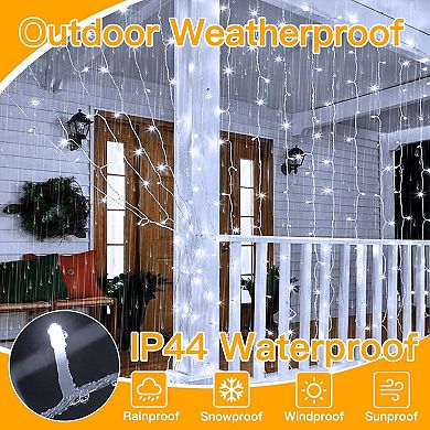 Ollny 300 LED 9.8ft*9.8ft Cool White Curtain Lights USB