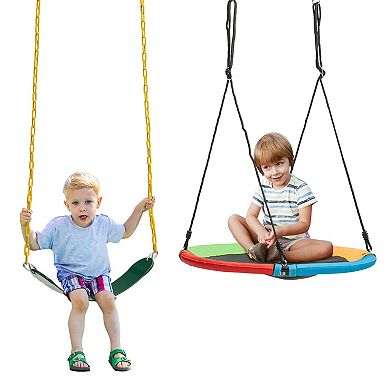 2 Pack Swing Seat Replacement and Saucer Tree Swing for Playsets Without Stand