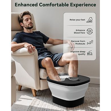 Snailax Foot Spa Bath Massager with Heat, Remote Control, Shiatsu Massage Rollers