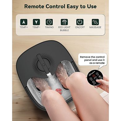 Snailax Foot Spa Bath Massager with Heat, Remote Control, Shiatsu Massage Rollers