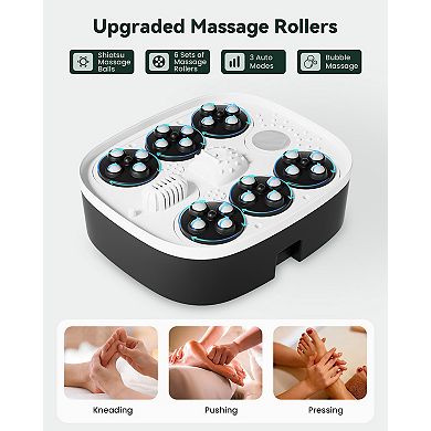 Snailax Foot Spa Bath Massager with Heat, Remote Control, Shiatsu Massage Rollers