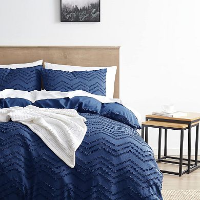 Nestl Bedding Tufted Duvet Cover Set with Quilted Down Alternative Comforter Insert