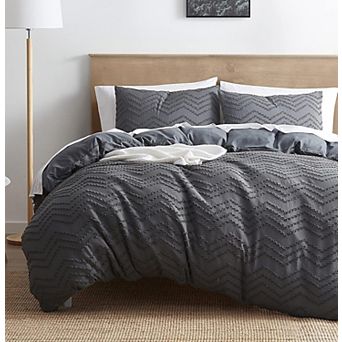 Nestl Bedding Tufted Duvet Cover Set with Quilted Down Alternative Comforter Insert