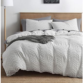 Nestl Bedding Tufted Duvet Cover Set with Quilted Down Alternative Comforter Insert