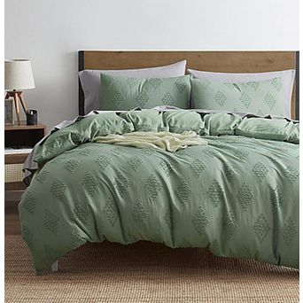 Nestl Bedding Tufted Duvet Cover Set with Quilted Down Alternative Comforter Insert