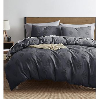 Nestl Bedding Tufted Duvet Cover Set with Quilted Down Alternative Comforter Insert