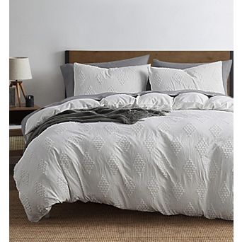 Nestl Bedding Tufted Duvet Cover Set with Quilted Down Alternative Comforter Insert