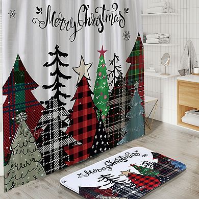 Clara Clark Christmas Bathroom Sets with Shower Curtain and Rugs