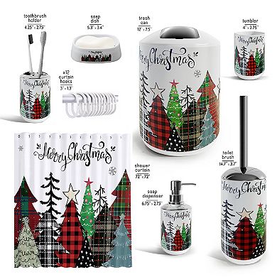 Clara Clark Christmas Bathroom Sets with Shower Curtain and Rugs