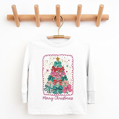 Merry Christmas Bow Tree - Youth Long Sleeve Graphic T-Shirt