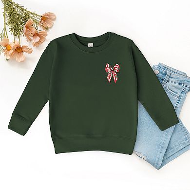 Christmas Bow Quilted Print - Toddler Graphic Sweatshirt