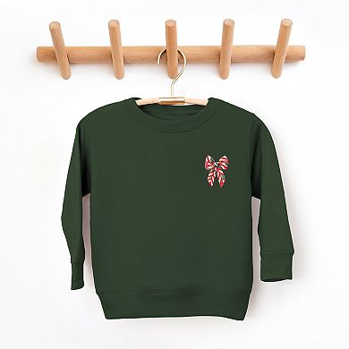 Christmas Bow Quilted Print - Toddler Graphic Sweatshirt