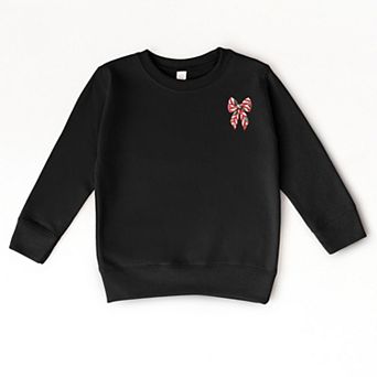 Christmas Bow Quilted Print - Toddler Graphic Sweatshirt