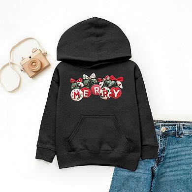 Merry Ornaments Quilted Print - Youth Graphic Hoodie