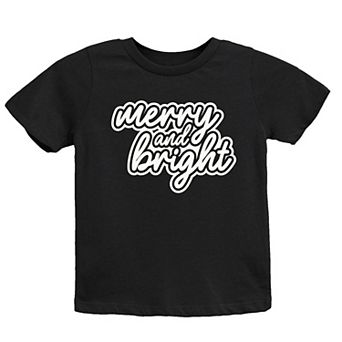 Merry & Bright Outline Puff - Youth Short Sleeve Graphic T-Shirt