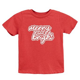 Merry & Bright Outline Puff - Youth Short Sleeve Graphic T-Shirt