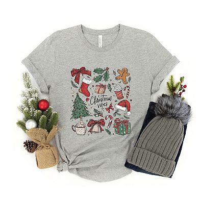 Christmas Vibes Sketched - Youth Short Sleeve Graphic T-Shirt