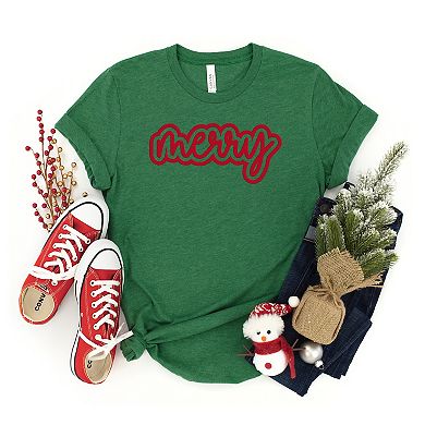 Merry Outline Puff - Youth Short Sleeve Graphic T-Shirt