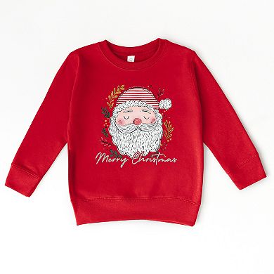 Merry Christmas Santa Stripes - Toddler Graphic Sweatshirt
