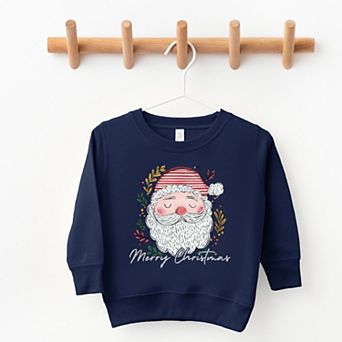 Merry Christmas Santa Stripes - Toddler Graphic Sweatshirt