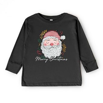 Merry Christmas Santa Stripes - Youth Long Sleeve Graphic T-Shirt