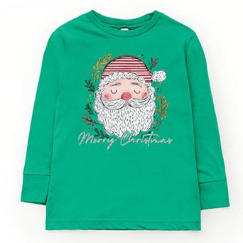 Merry Christmas Santa Stripes - Youth Long Sleeve Graphic T-Shirt