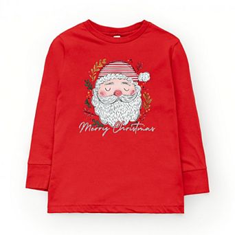 Merry Christmas Santa Stripes - Youth Long Sleeve Graphic T-Shirt