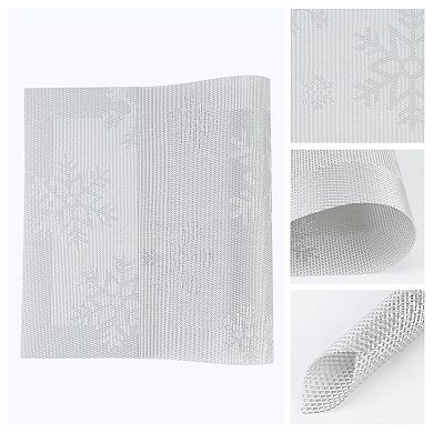 Fall Placemats Set of 6 Kitchen Placemats, Washable Table Mat with Snowflake Pattern 17.7*11.8 inch