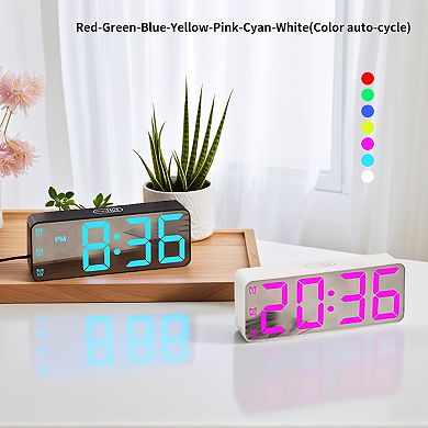 Alarm Clock with Voice Control - 3-Level Brightness, Three Alarms, Snooze Function 5.5"x1.2"x2.2"
