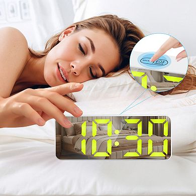Alarm Clock with Voice Control - 3-Level Brightness, Three Alarms, Snooze Function 5.5"x1.2"x2.2"