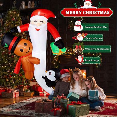 8 FT Hanging Christmas Inflatable Santa Outdoor Decoration