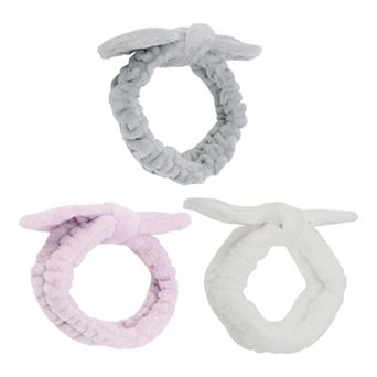 3 pc Fashion Plush Wide Side Knot Bow Headwraps for Women 7.28"x3.15"