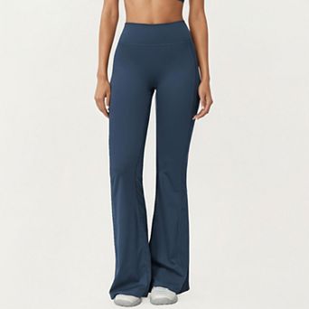 Women's High Waist Flare Leg Athletic Pants with Smooth Stretch Fabric and Contoured Supportive Fit