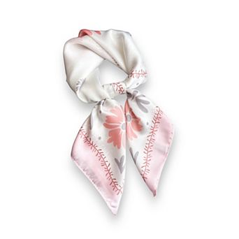 Women's Cute Scarf with Floral Print and Soft Glossy Finish 27×27 Inches