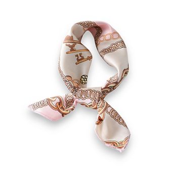 Women's Chain Print Satin Scarf with Luxury Inspired Design 20×20 Inches