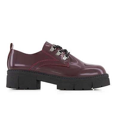Andrea Women's Chunky Sole Patent Oxfords 90807
