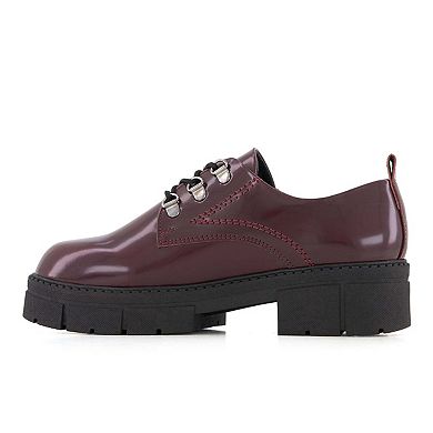 Andrea Women's Chunky Sole Patent Oxfords 90807