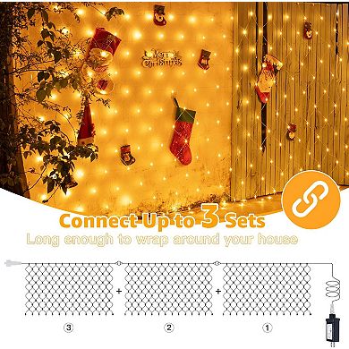 Ollny 210 LED 10*7ft Warm White Outdoor Net Lights