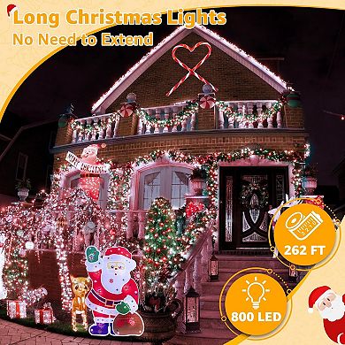 Ollny 800 LED 262ft Red&White Christmas String Lights