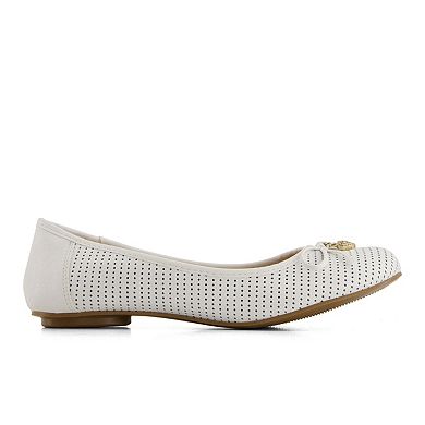 Andrea Women's Laser Cut Pattern Ballerinas 69431