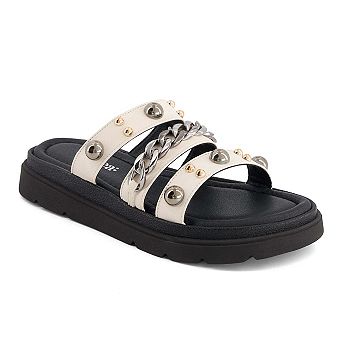 Andrea Women's Triple Strap Chain Sandals 90841