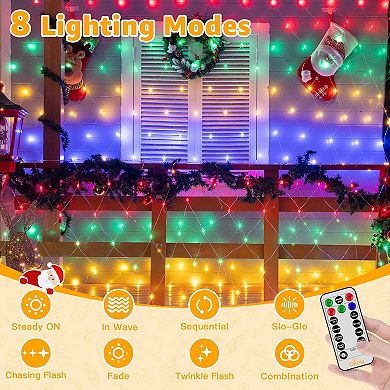 210 LED 10*7ft Multicolor IP67 Net Lights