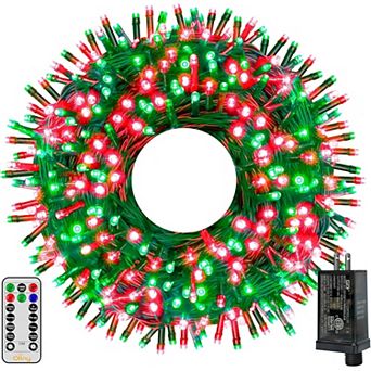 Ollny 500 LED 164ft Red and Green Christmas Lights