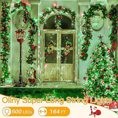 Ollny 500 LED 164ft Red and Green Christmas Lights