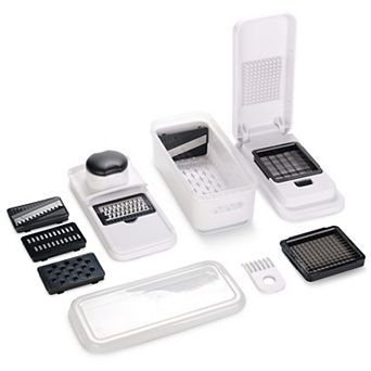 Cheer Collection Vegetable Slicer and Chopper with Seven Blades Multi Cutter with Storage Containe