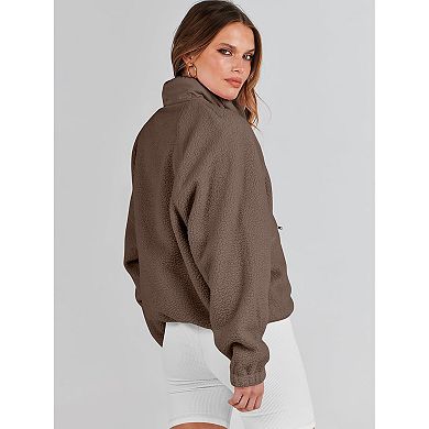 Women's Cozy Cropped Fleece Button